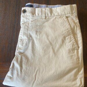 TOMMY HILFIGER plain-front 100% cotton chinos/trousers/pants, ivory, Men's 38x30